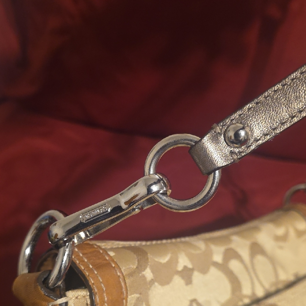 Coach Khaki & Tan Signature Shoulder Bag - Picture 2 of 4